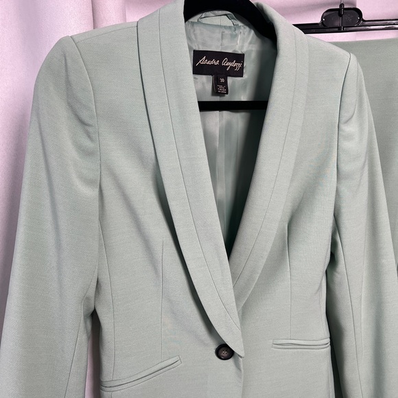 Light Green Blazer and Skirt Set - Picture 5 of 12